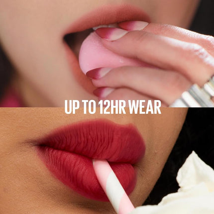 MAYBELLINE Super Stay Teddy Lip Tint, Long Lasting Matte Lipstick for Up To 12HR Wear, Tomato Girl, 1 Count
