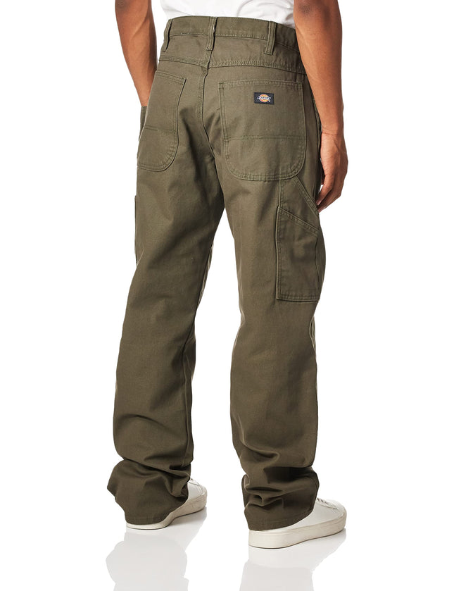 Pantalón de trabajo Dickies para hombre, ajuste relajado, tela áspera, verde musgo, 32x32