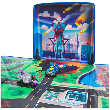 PAW Patrol The Mighty Movie - Pup Squad Gift Pack with Play Mat, Mega Pups Chase and Vee Pup Squad Racer Toy Car