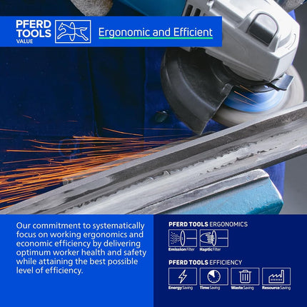 PFERD POLIFAN®-Curve Radial Type Flap Disc - 4-1/2" x 7/8", 40 Grit Zirconia, Welding Accessory and Angle Grinder Attachment - for Steel and Stainless Steel (INOX) Grinding - Pack of 1 - Part 67339