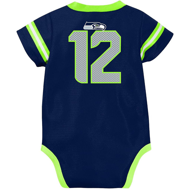 NFL New England Patriots Boys 2018Dazzle Bodysuit, Blue, 0-3 Months