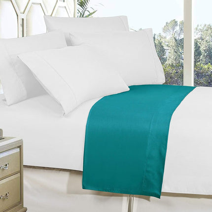 Elegant Comfort. Premium Hotel Quality 1-Piece Flat Sheet, Luxury and Softest 1500 Premium Hotel Quality Microfiber Bedding Flat Sheet, Wrinkle-Free, Stain-Resistant, Full, Turquoise
