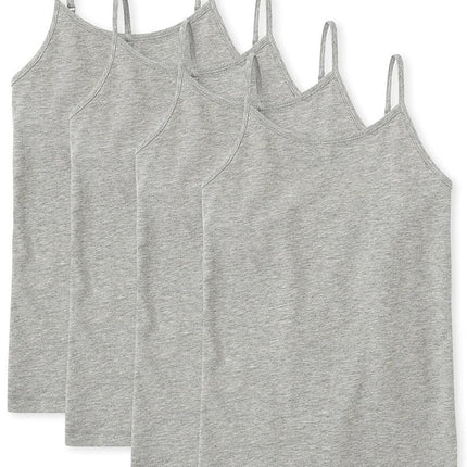 The Children's Place Girls Basic Camisole, 4 Pack, Heather Gray 4 Pack, Medium