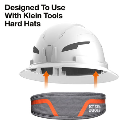 Klein Tools FRCLHB3 Flame-Resistant Cooling Head Band, Cat 2 Arc Flash, Water-Activated Sweatband, Hard Hat Accessories, One Size Fits Most