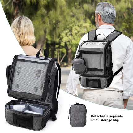 BAGSFY Portable Oxygen Concentrators Backpack Compatible with Inogen One G3 & G5, Inogen Rove 6, Lightweight Oxygen Machine Carrying Bag (Gray)