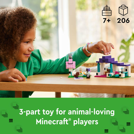 LEGO Minecraft El Santuario de Animales, Juguete de Construcción para Niñas y Niños de 7 Años en Adelante, Regalo para Jugadores y Niños, Modelo de Ladrillos del Bioma de las Llanuras con Populares Figuras de Minecraft, 21253