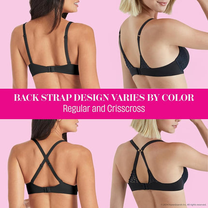 Maidenform Women's One Fabulous Fit 2.0 Tailored Demi Bra Half Cup, Black, 32C