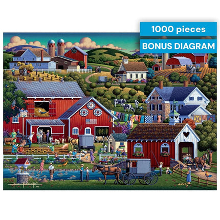 Buffalo Games - Dowdle - Amish Country - 1000 Piece Jigsaw Puzzle for Adults Challenging Puzzle Perfect for Game Nights - Finished Size 26.75 x 19.75