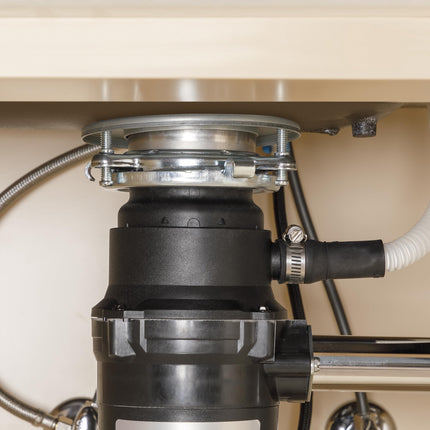 GE Disposall Continuous Feed 3/4 HP Motor Garbage Disposer, Good for Grinding: Vegetable Peels & Small Bones, Universal 3 Bolt Install & Power Cord Included, Recommended for 2-4 Person Homes, GFC765W