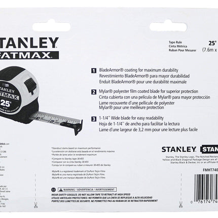 Stanley FMHT74038 Two Pack of Fatmax Easy-Read 25 Foot Tape Measures with Polyester Coated Nylon Blades