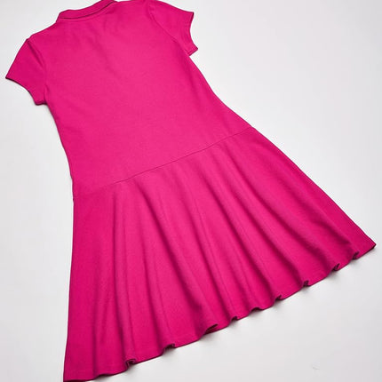 The Children's Place Girls' Uniform Pique Polo Dress Aurora Pink XL (14), Pink