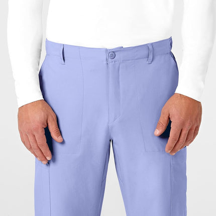 WonderWink 5355ACEILMD W123 Men's Flat Front Cargo Pocket Pant, Ceil Blue, Standard-M Size