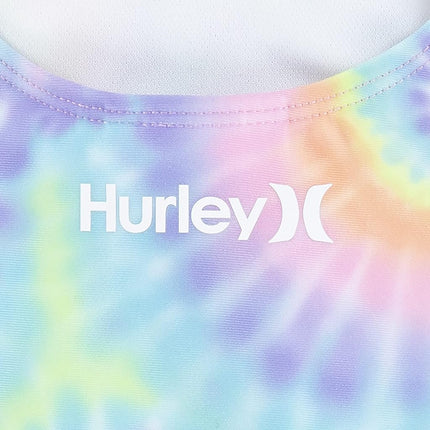 Traje de baño de una pieza Hurley para niñas, multicolor, talla extra grande