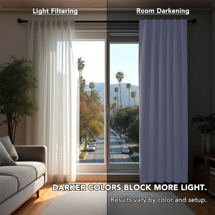 Deconovo Blackout Curtain Panels for Kids Bedroom, 42x72 Inch, Light Purple, 2 Panels - Room Darkening Back Tab and Rod Pocket Curtains