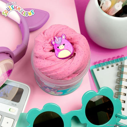 Original Squishmallows Lola The Unicorn Premium Scented Slime, Cotton Candy Scented, 2 Fun Add Ins, Pre-Made Slime for Kids, Great 6 Year Old Toys, Super Soft Squishy Toy, 8 oz.