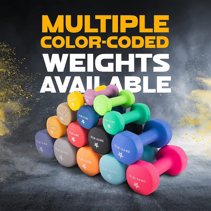 Yes4All Hex Neoprene Dumbbell Weights Set, 3.6 KG x 2