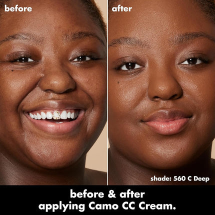 e.l.f. Camo CC Cream, Color Correcting Medium-To-Full Coverage Foundation with SPF 30, Deep 560 C, 1.05 Oz (30g)