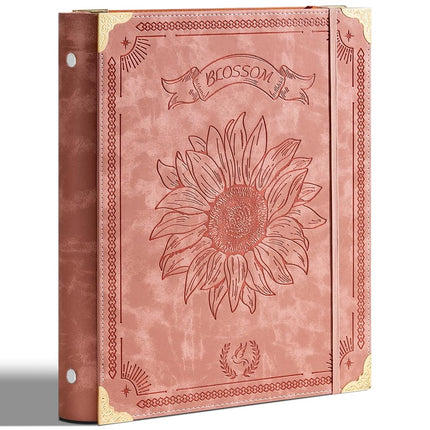 Ovesmusl Sunflower PU Leather 3 Ring Binder 2 Inch
