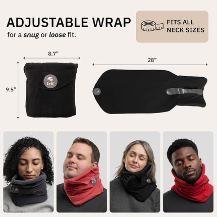 trtl Pillow - Scientifically Proven Super Soft Neck Support Travel Pillow - Machine Washable - Black