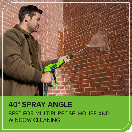 Greenworks 2100 PSI (Certificación SGS) 1.2 GPM Hidrolavadora Eléctrica Compacta de 13A con Mango Telescópico para Coches, Entradas de Garaje, Patios, Muebles de Patio y Alrededor de Piscinas