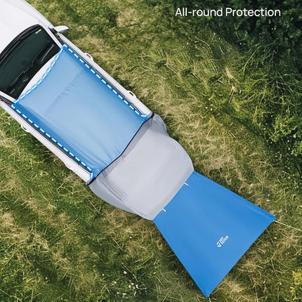 JOYTUTUS SUV Tailgate Tent with Big Awning, Water Resistant SUV Camping Tent with Car Roof Cover, Universal Fit Most Suvs, Car