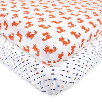 Hudson Baby Unisex Baby Cotton Fitted Crib Sheet, 