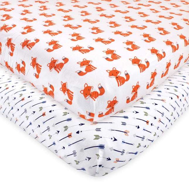 Hudson Baby Unisex Baby Cotton Fitted Crib Sheet, 