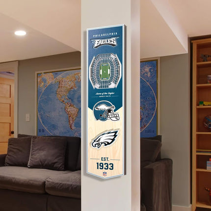 NFL Philadelphia Eagles Lincoln Financial Field 3D Stadium Banner-8x323D Stadium Banner - 8"x 32", Team Colors, 8" x 32"