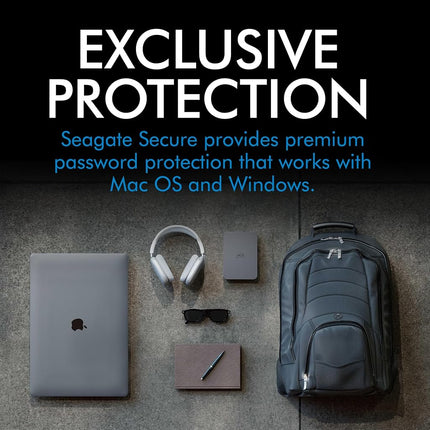 LaCie Mobile Drive Secure 4TB, Portable External Hard Drive 2.5", PC Mac iPad & iPhone, Data Rescue Service (STLR4000400)
