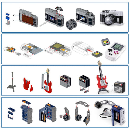 Max Build More Premium Retro Series 2 2 Pack (Camera & Handheld Game Console) by ZURU – Novelty Unboxing Toy & Building Brick Collectible Minis with up to 188 Pieces