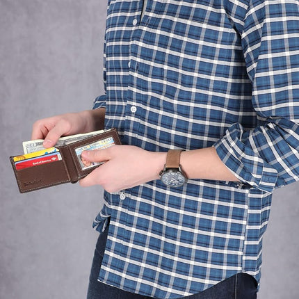 Timberland Men's Blix Slimfold Leather Wallet Billfold, Brown, One Size
