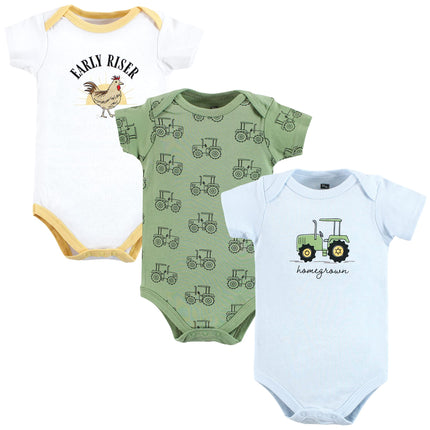 Hudson Baby Baby Cotton Bodysuits, Tractor, 18-24 