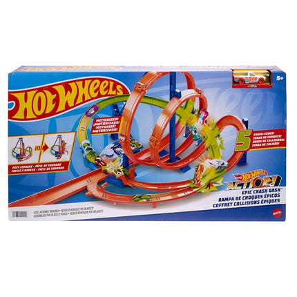 Hot Wheels Action Epic Crash Dash Track Set & Toy Car