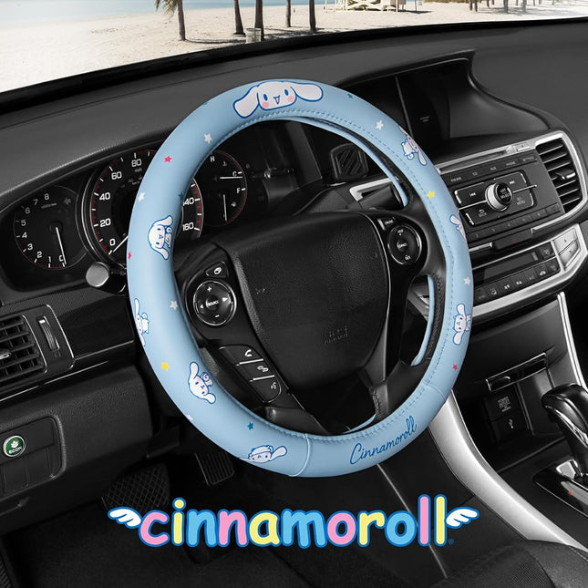 Sanrio Hello Kitty and Friends Cinnamoroll Blue Car Steering Wheel Cover, Universal Fit Cute Accesso