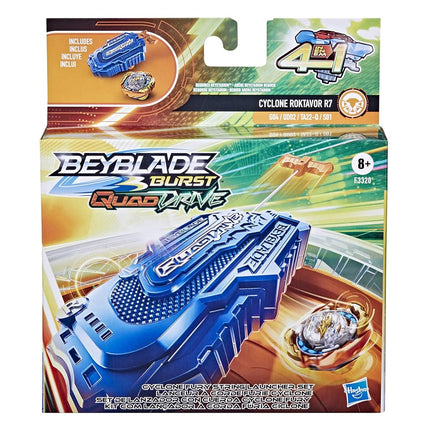 Beyblade Burst QuadDrive Cyclone Roktavor R7 Launcher Fury Set Battling Top Toy