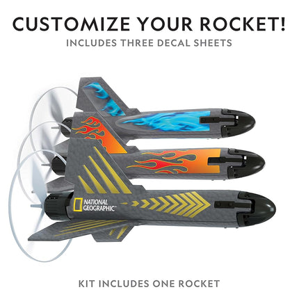 National Geographic Motorized Air Rocket Launcher for Kids - Self-Launching Toy, Launches up to 200 ft. with Safe Landing - Innovative Outdoor Toy & Model Rocket