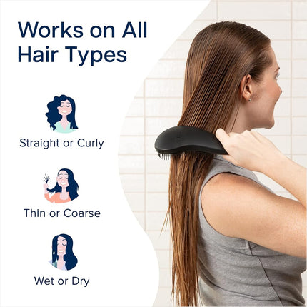 Crave Naturals Glide Detangler Hair Brush - Perfect Tangle Teezer for Curly Hair, Straight Hair, Wet or Dry, and a Great Stocking Filler - Detangle Hair Brush for Women, Men, and Kids - Black