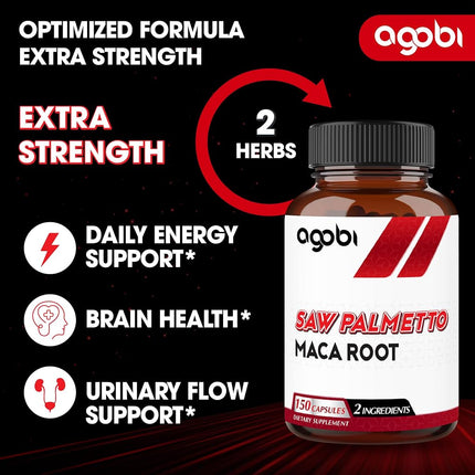 1500mg Saw Palmetto Supplement with Maca Root - 150 Veggie Capsules