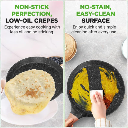 NutriChef Crepe Maker, 24cm Nonstick Pan, Induction Cookware