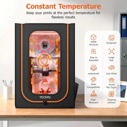 3D Printer Enclosure with LED Light,Dustproof Tent Constant Temperature Protective Cover for Creality Ender 3 V3 SE/KE/Ender 3/Ender 3 Pro/Ender 3V2/Ender 3S1/Neo/Anycubic Elegoo, Medium