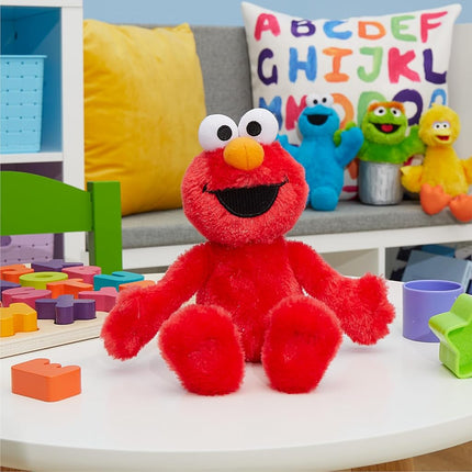 Just Play Sesame Street Friends 8-inch Elmo Sustainable Plush Stuffed Animal, Kids Toys for Ages 18 Month, Red