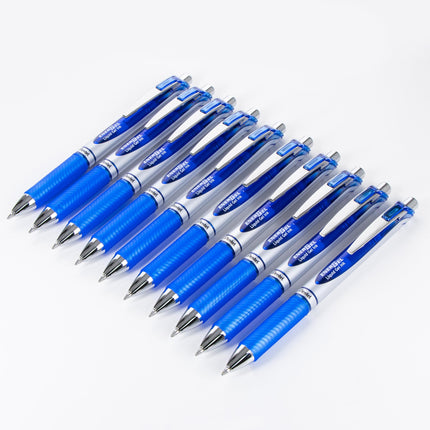 Pentel RTX Energel Liquid Gel Ink Pens 0.7 mm - Pack of 10 Blue Pens - Metal Tip Energel 0.7 mm Medium Point Pens