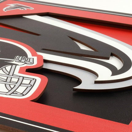 YouTheFan NFL Atlanta Falcons Serie de arte de pared con logotipo 3D - 12x12