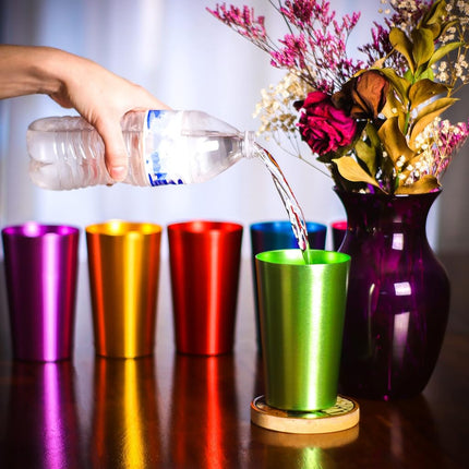 Trademark Innovations Retro Aluminum Tumblers - 6 Cups - 14oz (Assorted Colors)