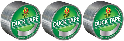 Ruban adhésif toilé couleur Duck Brand 280621, chrome métallisé, 4,77 cm x 9,14 m par rouleau, 3 rouleaux