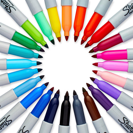 Sharpie Fine Point Permanent Markers, 24-Pack, Assorted Colours (1927352), Package May Vary