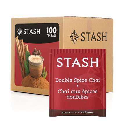 Stash Tea Double Spice Chai Black Tea Bags, 100-Co