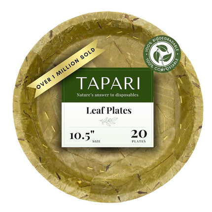 TAPARI Jumbo Disposable Plates - 20 Pack Jumbo Lea
