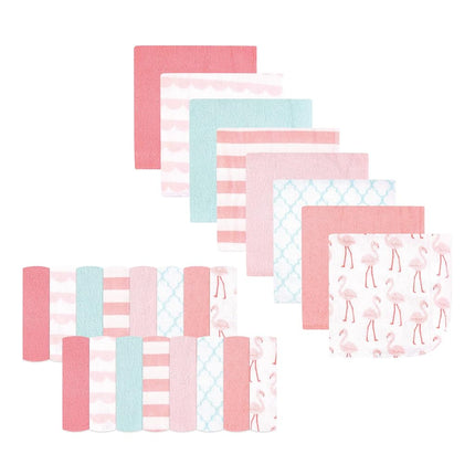 Hudson Baby Lot de débarbouillettes unisexe en rayonne de bambou pour bébé, motif flamant corail, taille unique