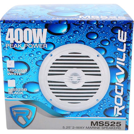 Rockville Rmsts69w Pair 1000W Waterproof Marine Boat Speakers 2-Way, White, 6 x 9"